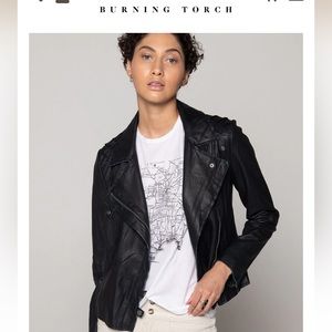 Burning Torch - Black Classic Moto Jacket - Like New - SZ: XXS